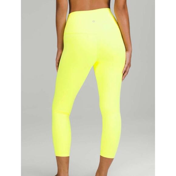 Lululemon Align High Rise Legging Crop Electric Lemon - Picture 1 of 5